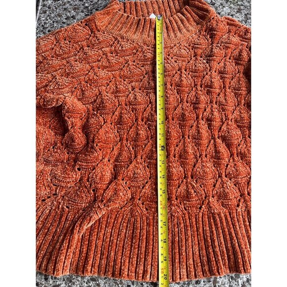 Rust‎ Orange Chenille Sweater By Moral Fiber Women’s Sz L - Picture 9 of 13